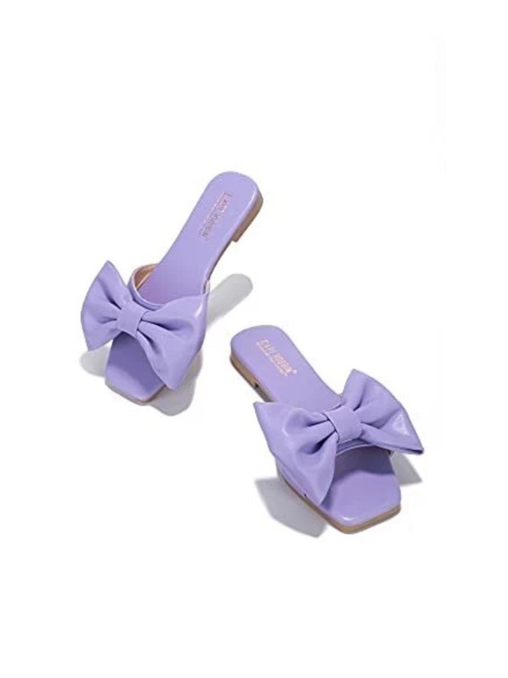 Lilac Bow Slide Sandals for Women